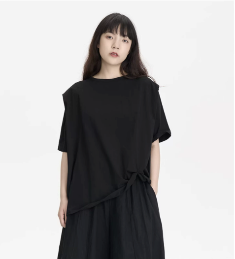 Convertible Tie-Hem Oversized T-Shirt