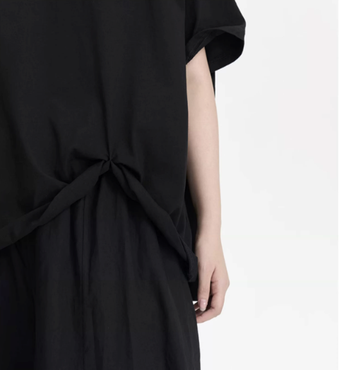 Convertible Tie-Hem Oversized T-Shirt
