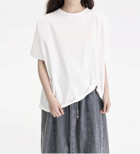 Convertible Tie-Hem Oversized T-Shirt
