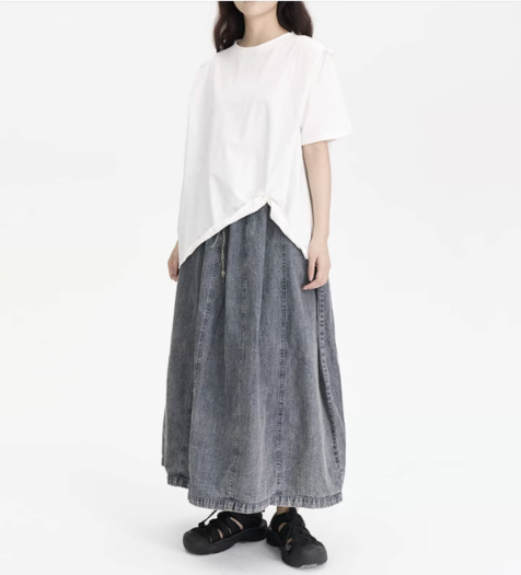 Convertible Tie-Hem Oversized T-Shirt