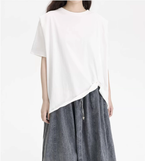 Convertible Tie-Hem Oversized T-Shirt