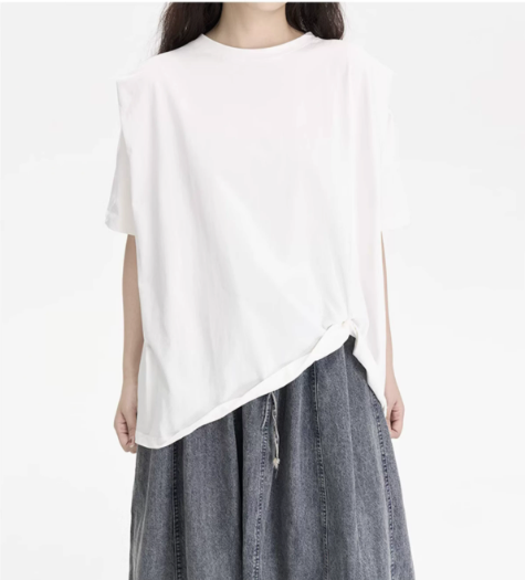 Convertible Tie-Hem Oversized T-Shirt