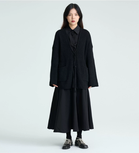 Textured Tie-Front Knit Cardigan