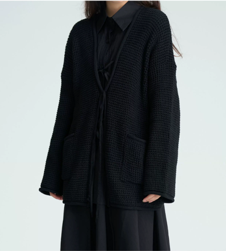 Textured Tie-Front Knit Cardigan