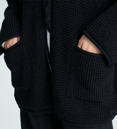 Textured Tie-Front Knit Cardigan