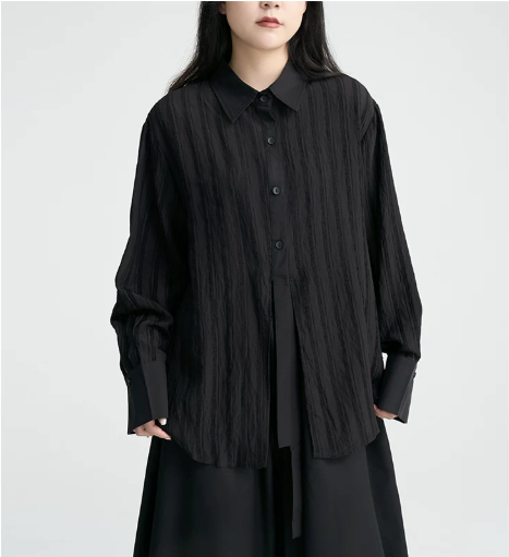 Crinkled Sheer Oversized Shirt