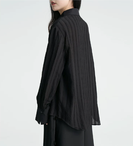 Crinkled Sheer Oversized Shirt