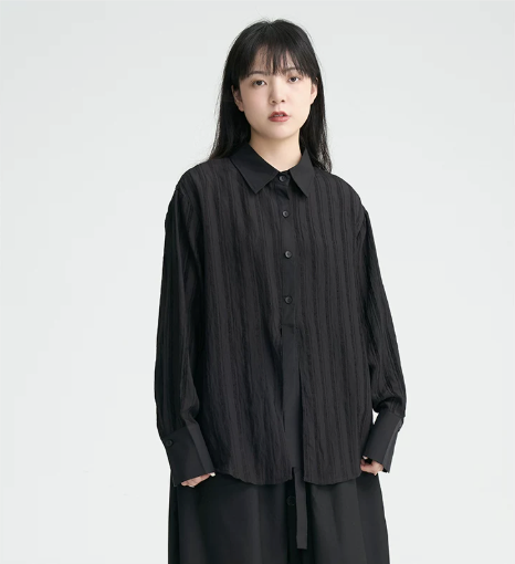 Crinkled Sheer Oversized Shirt