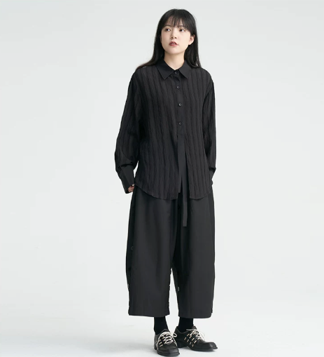 Crinkled Sheer Oversized Shirt