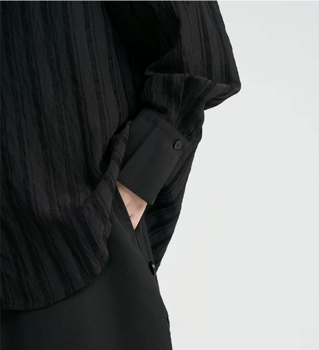 Crinkled Sheer Oversized Shirt