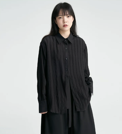 Crinkled Sheer Oversized Shirt