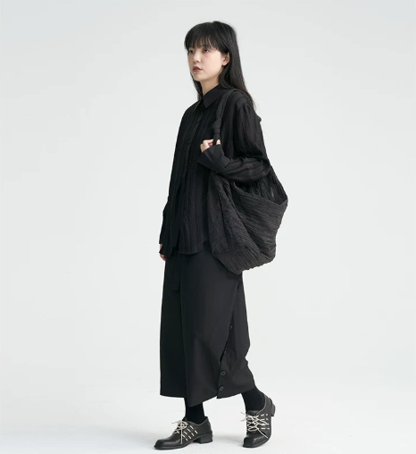 Crinkled Sheer Oversized Shirt