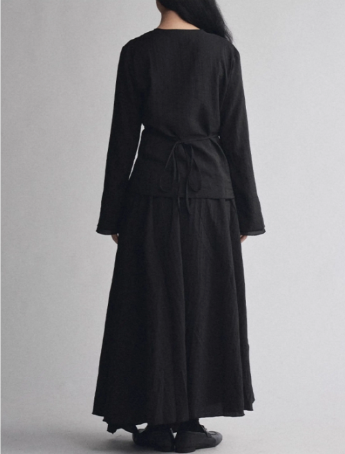 Asymmetric Drape Shirt & Skirt Set