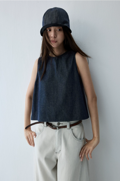 Linen Blend Reversible Vest & Wide-Leg Trouser Set