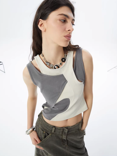 Irregular Panelled Two-Toned Tank