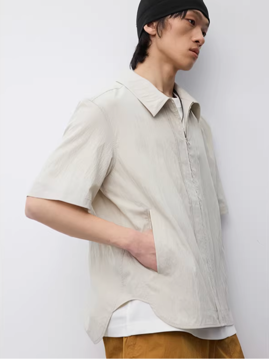 Crinkle Zip Overshirt