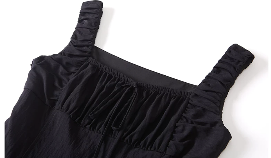 Ruched Ribbon Maxi Dress