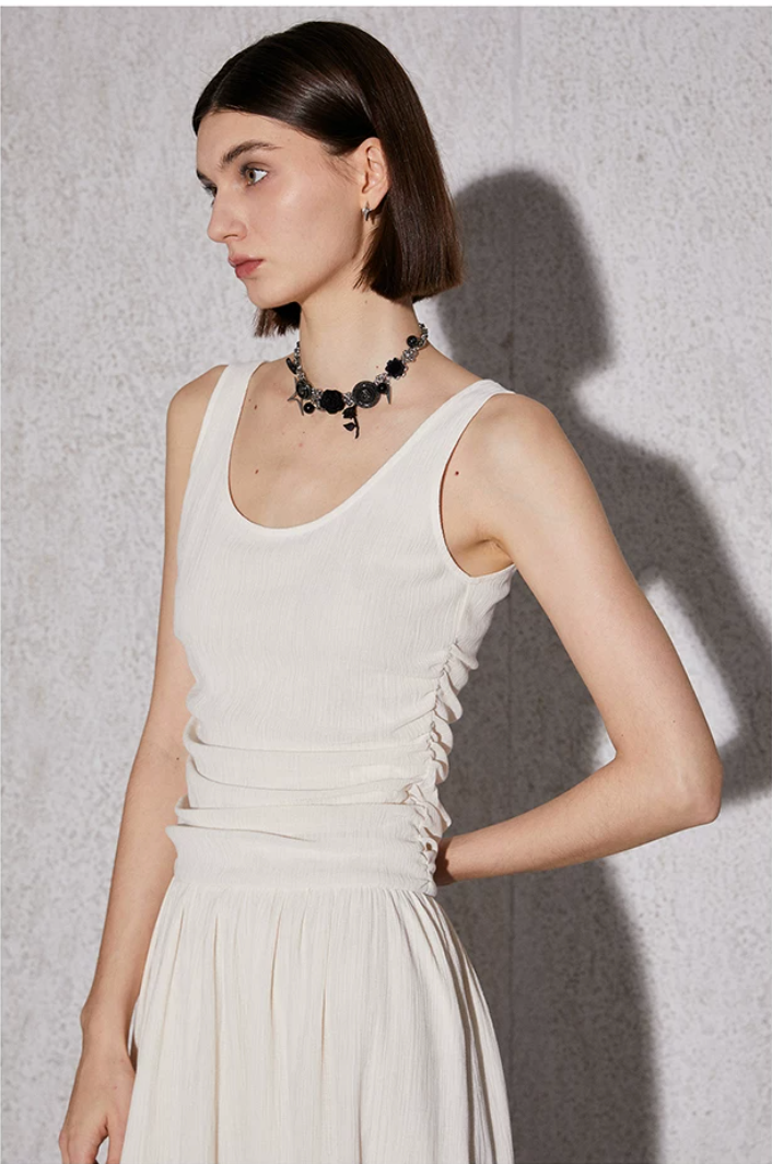 Ruched Bodice Maxi Dress