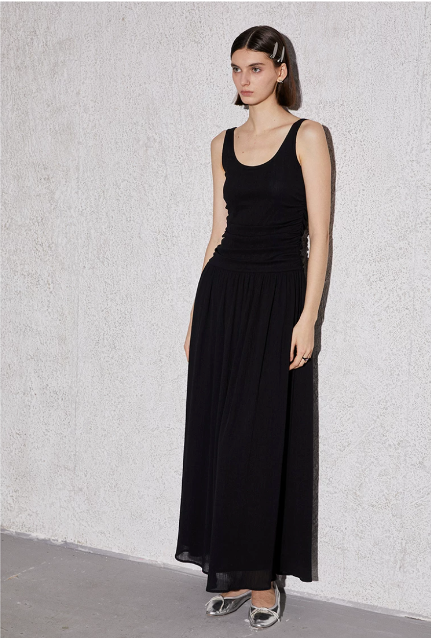 Ruched Bodice Maxi Dress