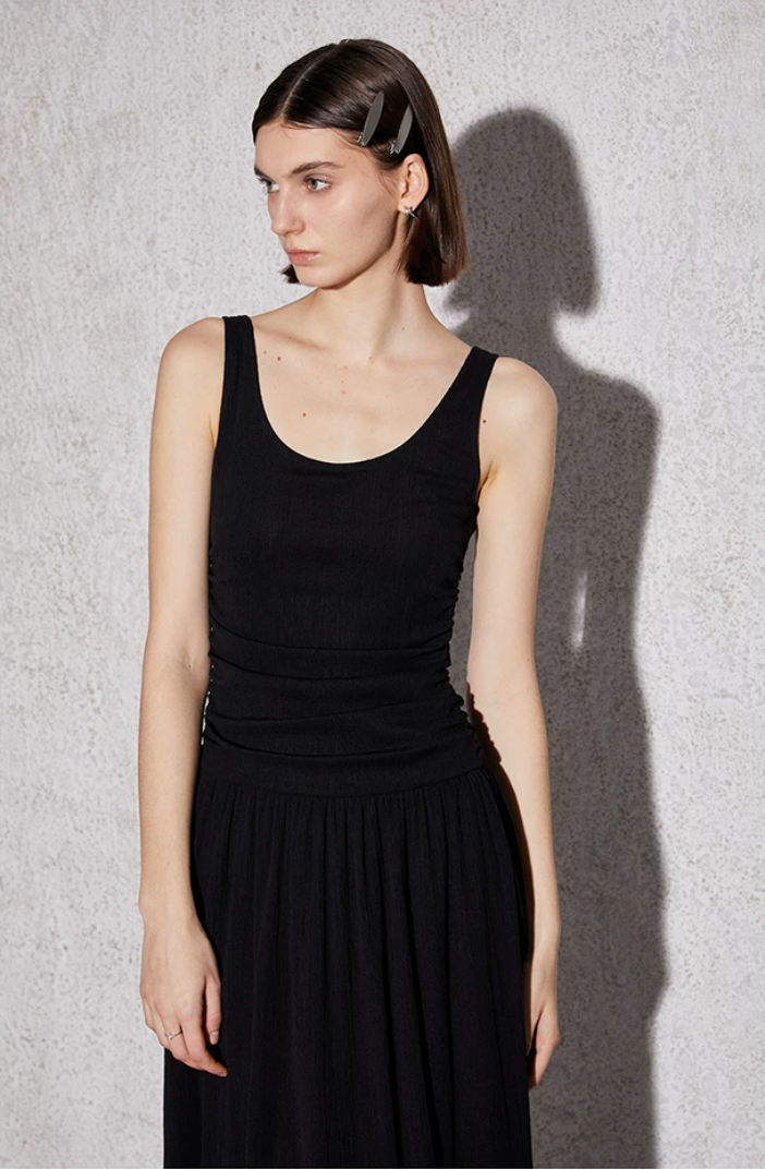 Ruched Bodice Maxi Dress