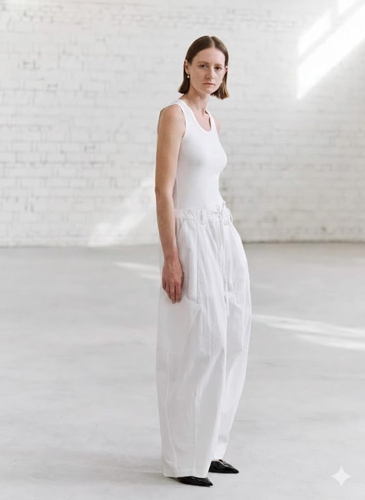 Crisp Slant Pocket Alabaster Trousers