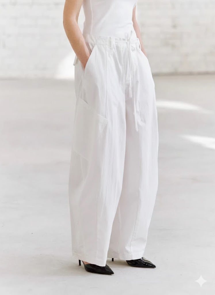 Crisp Slant Pocket Alabaster Trousers